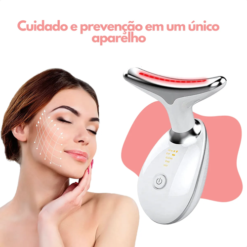 Massageador Facial Eletrico Pescoço Led Lift Fototerapia Ant