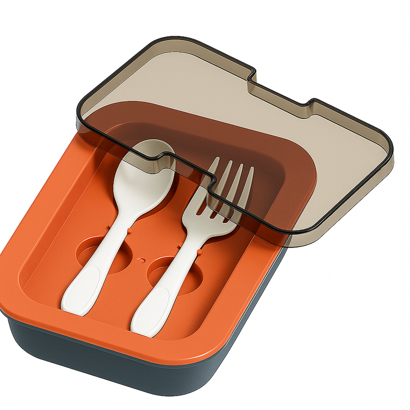 Kit Marmita com Divisórias e Talheres Terracota