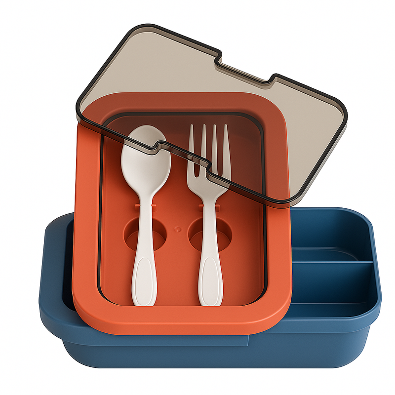 Kit Marmita com Divisórias e Talheres Terracota