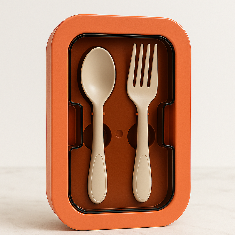 Kit Marmita com Divisórias e Talheres Terracota