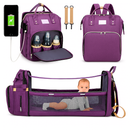 Mochila Maternidade Vira Berço Bebê Usb Impermeável Trocador