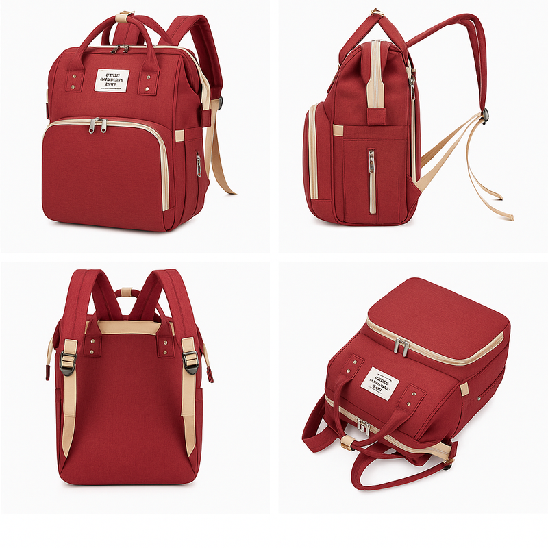 Mochila Maternidade Vira Berço Bebê Usb Impermeável