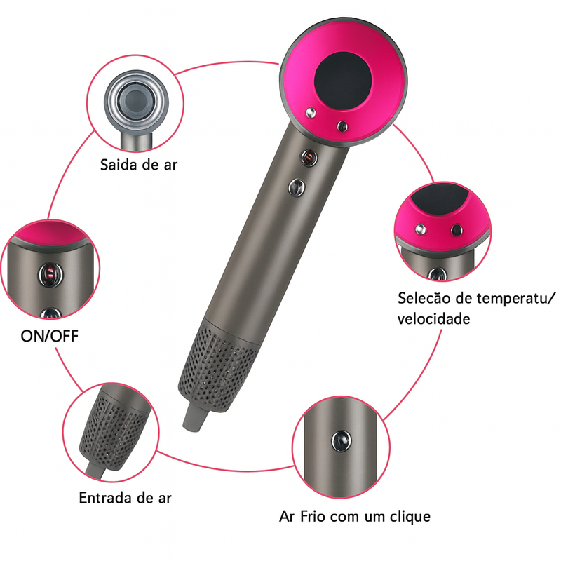 Secador Cabelos 1600w Íon Plus 3 Temp E Frio 110v