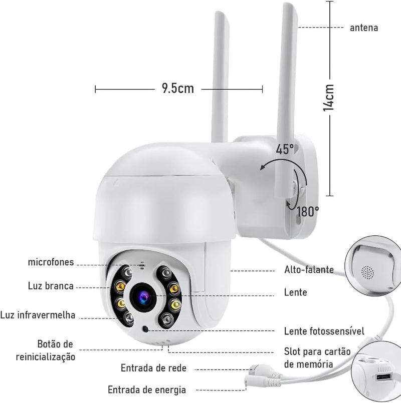 Câmera Externa Inteligente Modelo A8 Wifi