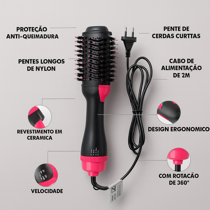 Escova Secadora Alisadora – Secagem, Modelagem e Brilho