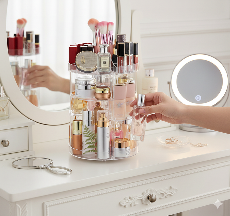 Organizador Giratório 360°m Maquiagem e cosméticos