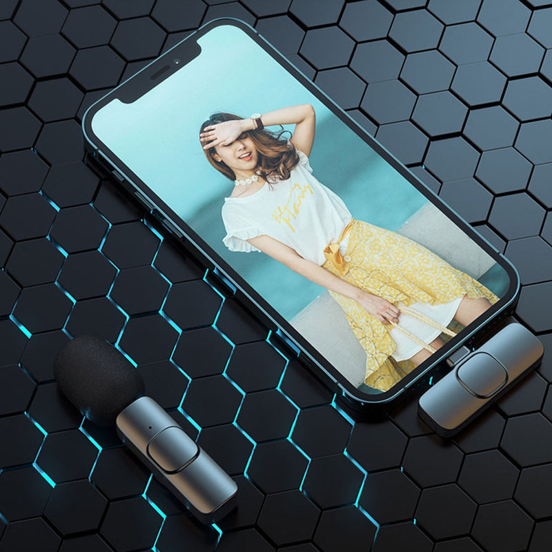 Microfone Lapela Wireless Sem Fio Para iPhone iPad Lightning