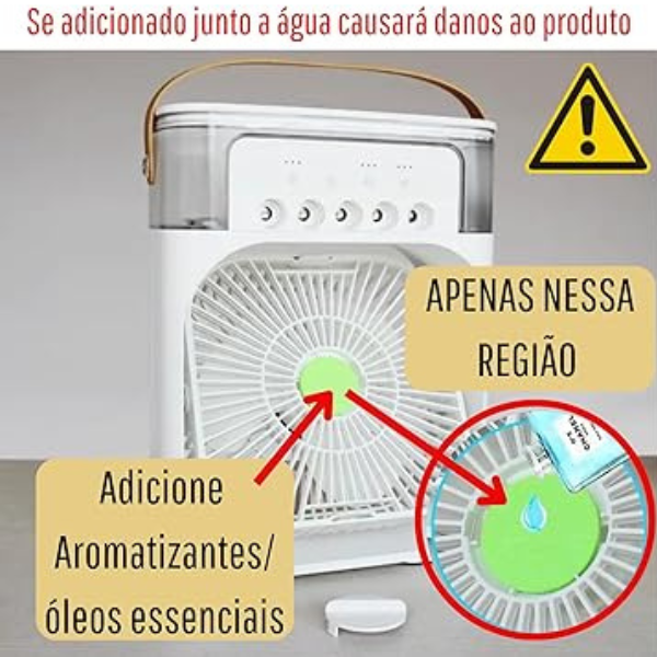 Mini Ventilador Portátil Ar Condicionado e Umidificador