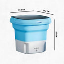 Mini Máquina de Lavar Roupa Portátil Dobrável - AZUL