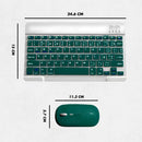 Teclado Sem Fio Bluetooth Recarregável Com Mouse - VERDE ESC