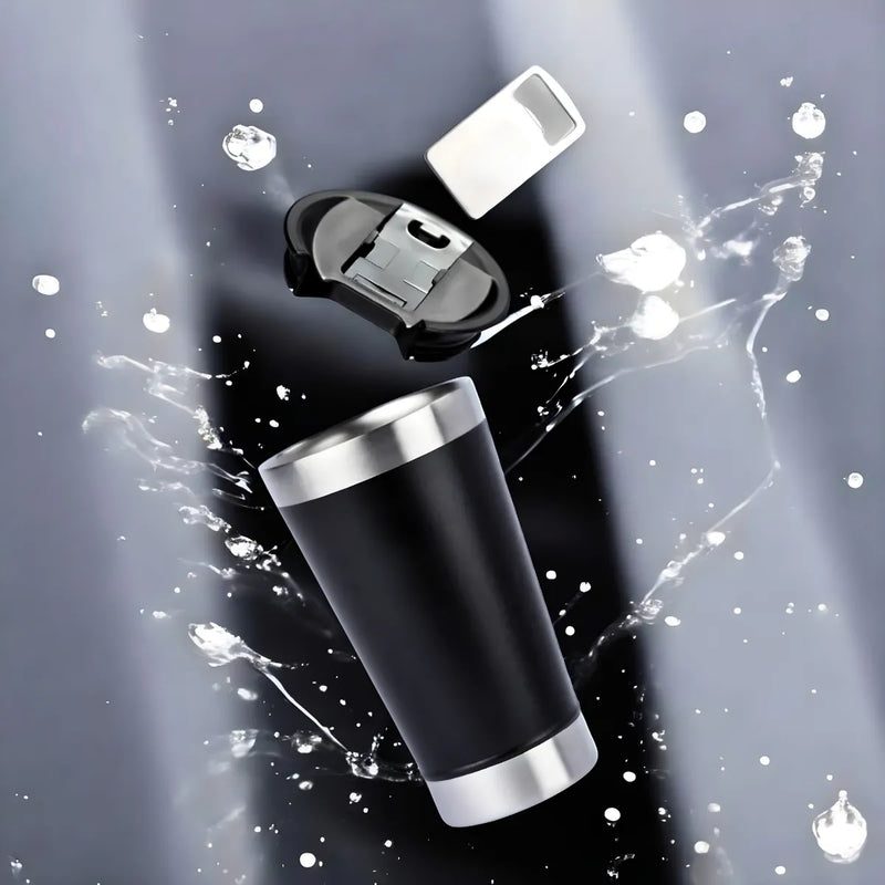 Copo Térmico Inox Cerveja e Café 473 ml Preto