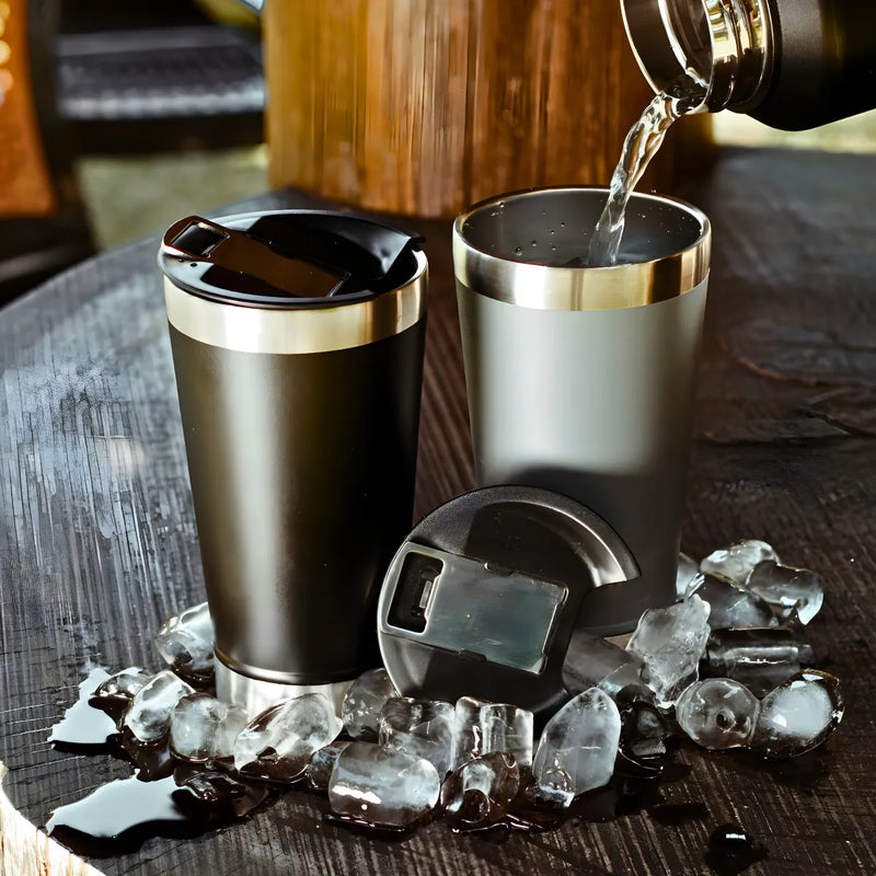 Copo Térmico Inox Cerveja e Café 473 ml Preto