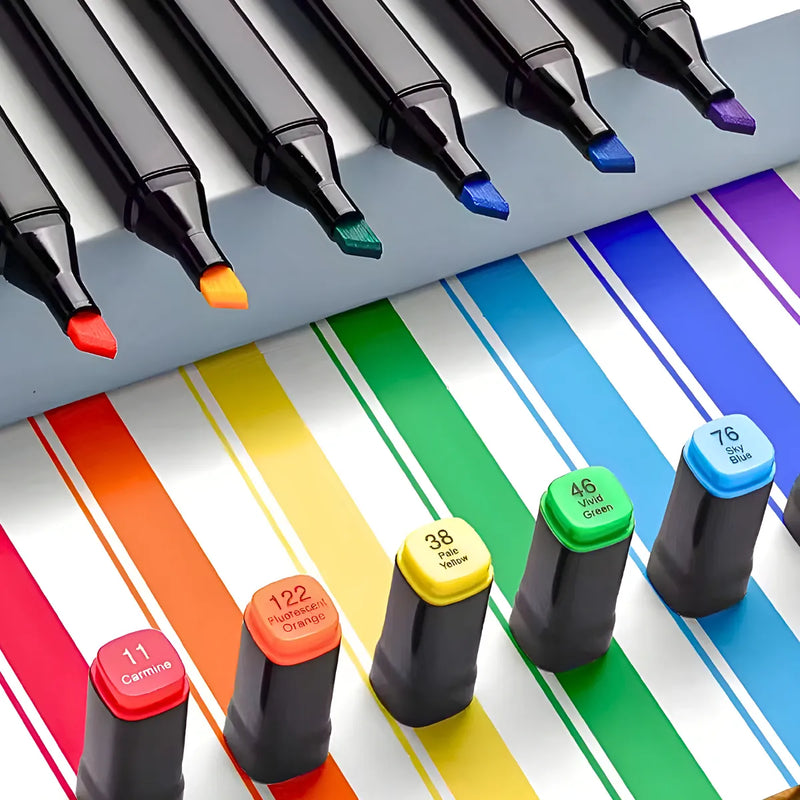 Kit 36 Canetas Marcadoras Ponta Dupla – Arte, Cor e Criativi