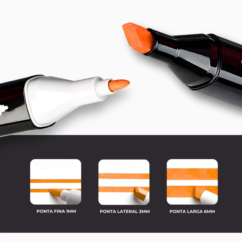 Kit 36 Canetas Marcadoras Ponta Dupla – Arte, Cor e Criativi