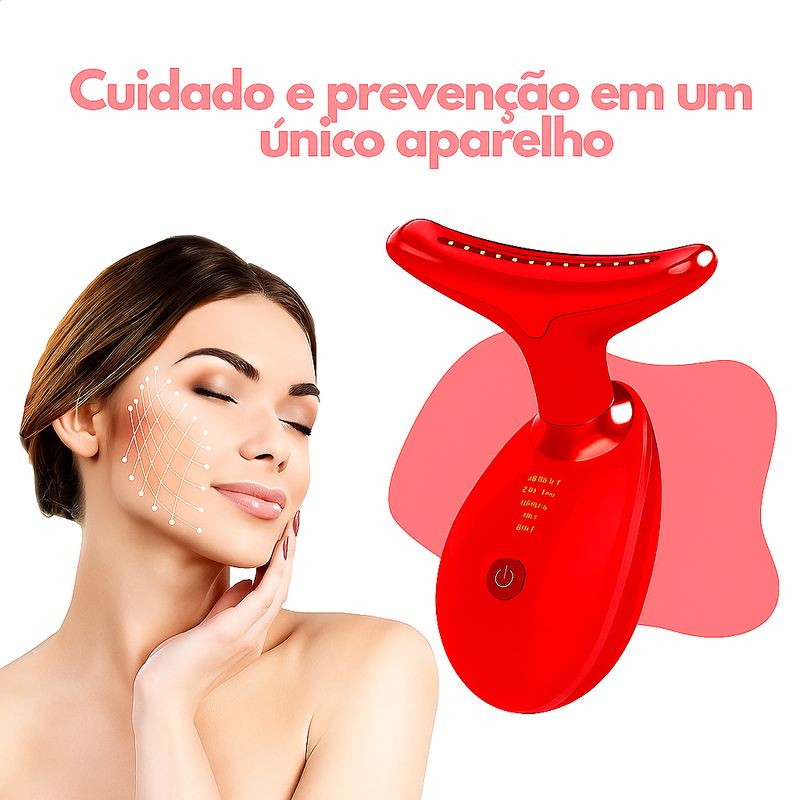 Massageador Facial Eletrico Pescoço Led Lift Fototerapia Ant