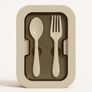 Kit Marmita com Divisórias e Talheres Cinza