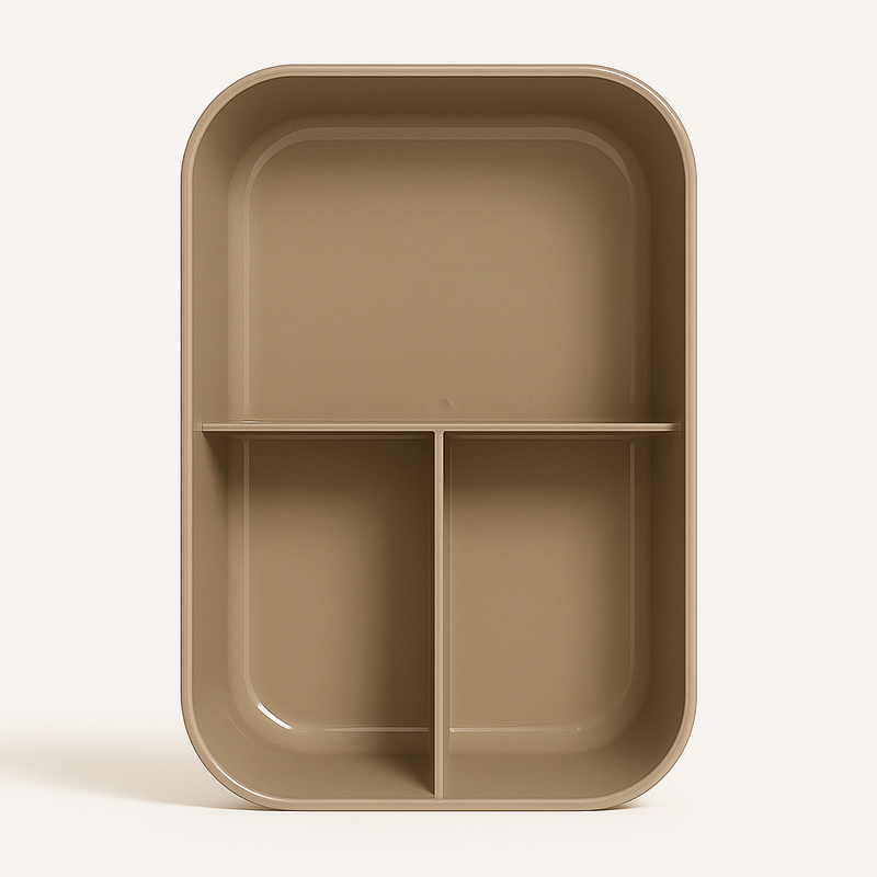 Kit Marmita com Divisórias e Talheres Cinza