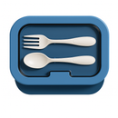 Kit Marmita com Divisórias e Talheres Azul