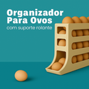 Organizador Para Ovos com Suporte Rolante Branco