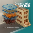 Organizador Para Ovos com Suporte Rolante Branco