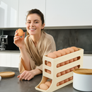 Organizador Para Ovos com Suporte Rolante Branco