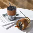 Copo De Vidro Com Canudo Tampa e Vedação 450ML